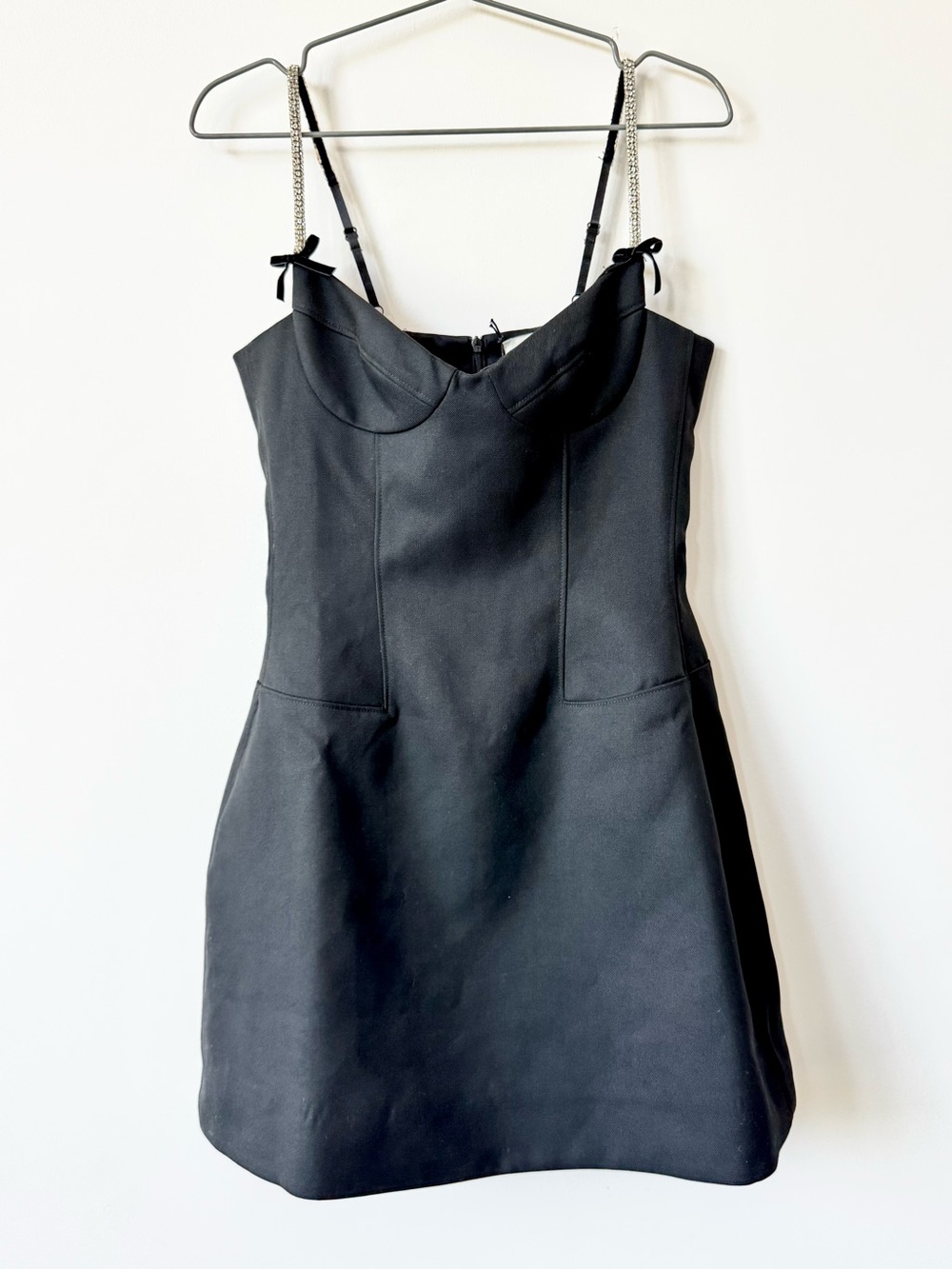 ShuShu/Tong Bodice Top Mini Dress with Jewelled  Chain-Strap Detail - Size 8/M